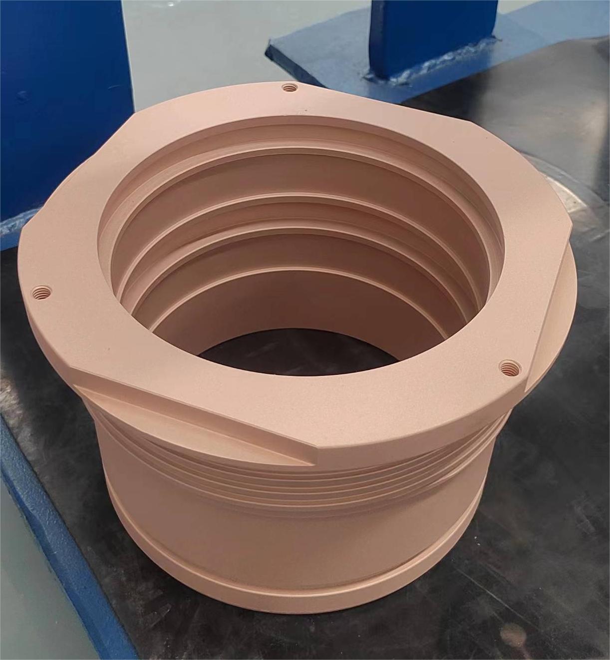 Guide sleeve coated with copper-tin alloy and sandblasted